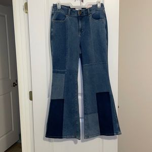 Brand new denim flared patchwork Size 16 by Lane Bryant